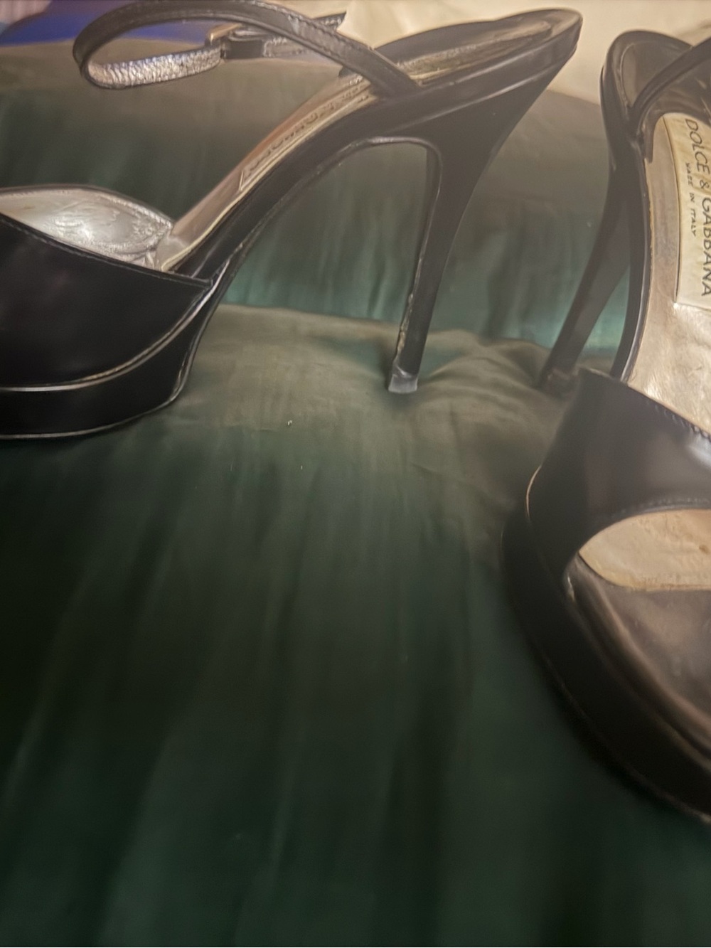 Dolce & Gabbana Black Leather Classic High Heels, 38.5